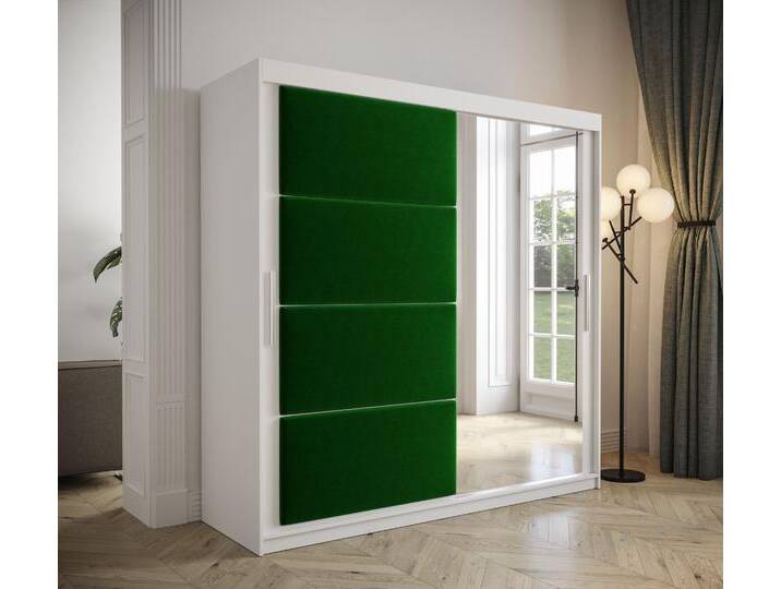 Kleiderschrank Schiebetürenschrank mit Spiegel und gepolstertes Paneel TAPI 2 200 cm von hood.de