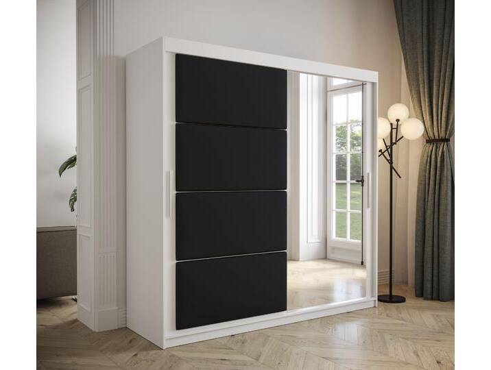Kleiderschrank Schiebetürenschrank mit Spiegel und gepolstertes Paneel TAPI 2 200 cm von hood.de