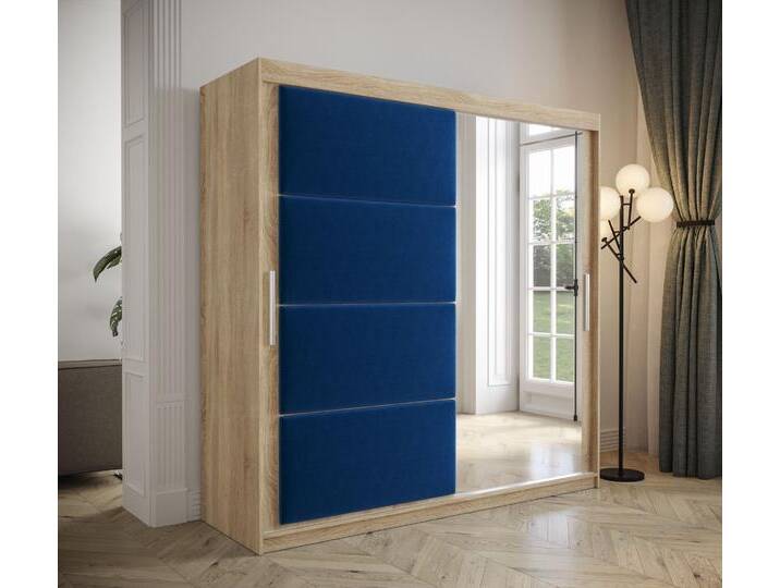 Kleiderschrank Schiebetürenschrank mit Spiegel und gepolstertes Paneel TAPI 2 200 cm von hood.de