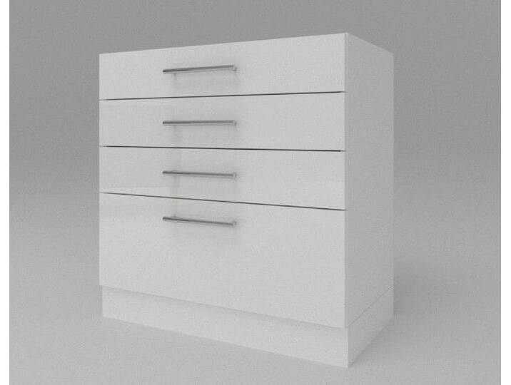 Küchen Unterschrank mit 4 Schubladen Weiß Hochglanz , Matt 30-80cm Möbelsockel von hood.de