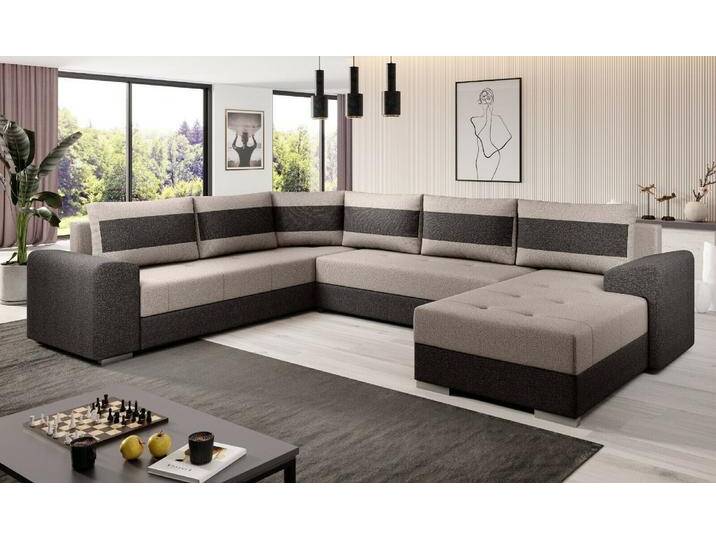 Sofa Couch Garnitur Sofagarnitur CHIEF U mit Schlaffunktion Wohnlandschaft NEU von hood.de