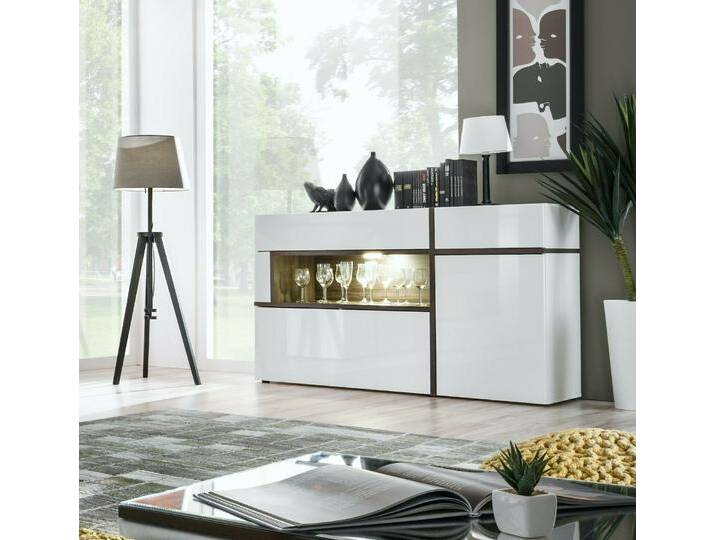 Wohnwand Anbauwand Wohnzimmer Schrankwand CROSS SET mit Hochglanz Led Push Click von hood.de