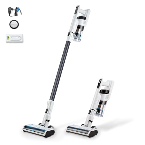 hoogo Akku Staubsauger S3 2in1 | 300W | 21.000 Pa | beutellos kabellos | Laufzeit bis zu 50 Min. | Handstaubsauger | Tierhaarentfernung | LED Beleuchtung von hoogo