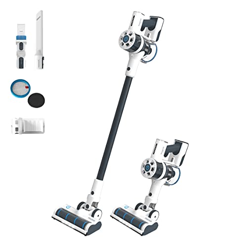 hoogo Akku-Staubsauger S2 2in1 | beutellos kabellos | 200 Watt Digitalmotor | Laufzeit 35min | selbstreinigende Elektrobürste | nur 75 dB(A) von hoogo