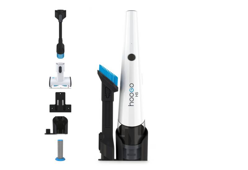 hoogo Handstaubsauger HH502, 120,00 W, beutellos, High-Performance-Digitalmotor + motorisierte Polster- und Milbendüse von hoogo
