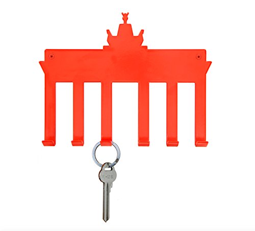 hooked on berlin · Schlüsselbrett Motiv BrandenburgerTor · Schlüsselgarderobe (rot) von hooked on berlin