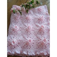 Neu Gehäkelte Hübsche-In-Pinke Rosen Baby Afghan Neu Gehäkelte Hübsche-In-Pinke Rosen Baby Afghan von hookinontheside