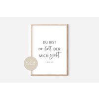 Christliches Poster Du Bist Ein Gott Der Mich Sieht Jahreslosung 2023 Gott Sieht Dich Bibelvers A4 A3 Print Geschenk von hopebloomshineposter