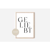 Poster Geliebt 2 Schwarz Weiss A4 A3 Geliebt Freundschaft Familie Schwarz Weiß Minimal Liebe Hopebloomshine von hopebloomshineposter