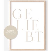 Poster Geliebt Weiss Beige A4 A3 Geliebt Freundschaft Familie Schwarz Weiß Minimal Liebe Hopebloomshine von hopebloomshineposter