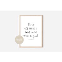 Poster Jahreslosung 2025 Prove All Things & Hold On To What Is Good Christliches Bibelvers A6, A5, A4, A3 Print Christlich Geschenk von hopebloomshineposter