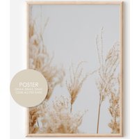 Poster Pampasgras B Boho Blumen A4 Download A3 Wandbild Trockenblumen Zimmerdeko von hopebloomshineposter