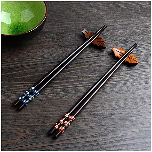 2 Paar Set Essstäbchen Japanische Natur Chopsticks aus umweltfreundlichem hölzernen in edler Schatulle Geschenkbox (Pflaumenblüte) von Hopewey