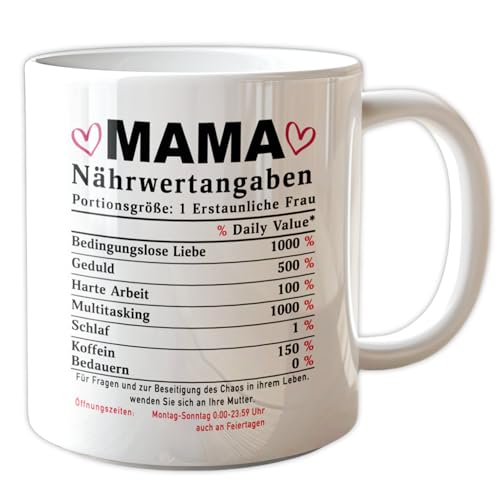 Mama Tasse Beste Mama geschenk Nährwertangaben zum Geburtstag Geburtstagsgeschenk mama muttertagsgeschenke für Mutter von hoppala