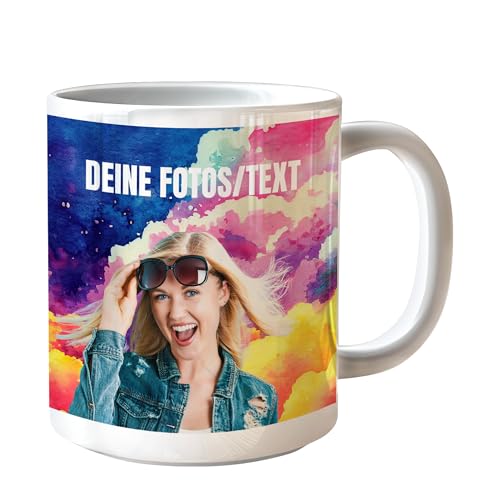 Tasse personalisiert mit eigenem Foto und Text für Papa Mama Freund Familie Geschenkidee Fototasse selbst gestalten 325 ml Keramik Kaffeetasse - Weiß Tasse personalisiert mit eigenem Foto und Text für Papa Mama Freund Familie Geschenkidee Fototasse selbst gestalten 325 ml Keramik Kaffeetasse - Weiß von hoppala