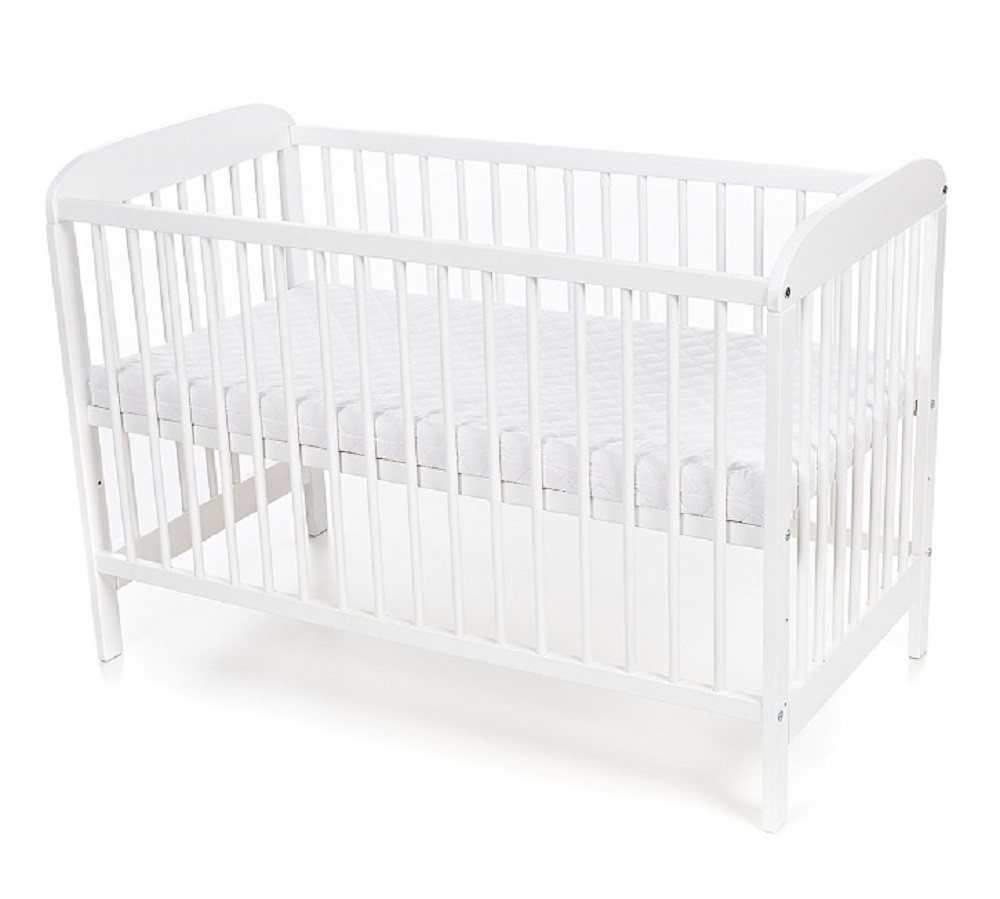 hopsibaby Babybett Weiß EMI 60 × 120 Gitterbett (mit oder ohne) Matratze höhenverstellbar, Made in Europe von hopsibaby