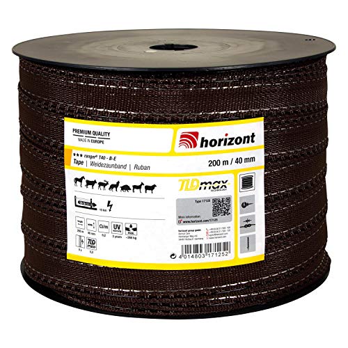 Zaunband / Koppelband "EQUISTOP T40-B" (40 mm breit / 200 m Spule) 8 Leiter (braun) von horizont