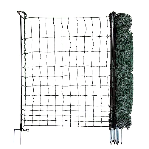 horizont Hundezaun strongLine 110, 15 Fiberglaspfähle - Doppelspitze 50 m lang, 110 cm hoch - alles ohne Strom, Hundezaun Camping, mobiler Zaun für den Garten von horizont