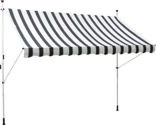 B-Ware Hornbach Klemmmarkise Balkonmarkise Sonnenschutz Markise 3x15 Blau Weiss von hornbach