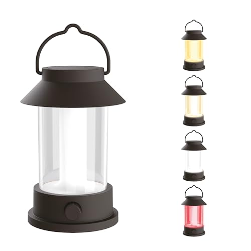 horntools Campinglampe - Dimmbare USB-C Lampe mit 3 Lichtmodi & 100h Akkulaufzeit - Laterne Leicht, Tragbar & Robust - Camping Zubehör für Outdoor, Wandern - Schwarz von horntools