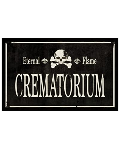 Antikes Gothic Crematorium Schild 43 x 11 cm von horror-shop
