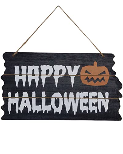 Happy Halloween Holzschild mit Kürbis 19x34cm von horror-shop