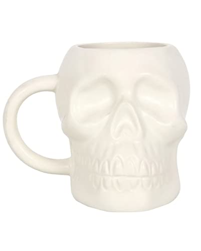 Weiße matte Totenkopf Tasse als Lieblingstasse von horror-shop