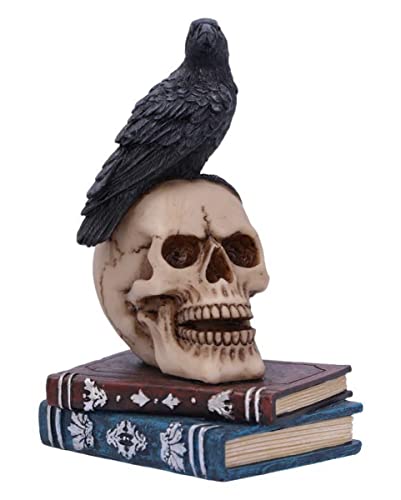 horror-shop Raven's Spell Rabe auf Totenkopf Gothic Dekofigur 10cm von horror-shop