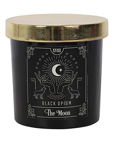horror-shop Schwarze Opium Tarot Kerze ;The Moon; von horror-shop