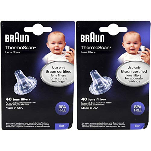 Braun Lf40 Ohr Thermometer Linse Filter, 2er Pack, 80 Filter Total von Braun