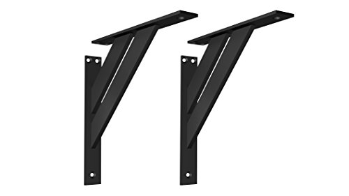 EMT-DESIGN® Design! Modern! Aluminium! 4-teilige Winkel Wandhalterung Regalhalterung Halterung für Regalbretter Regal Klammern Regalträger- 2 Stück (240x240, Schwarz) von horsemen