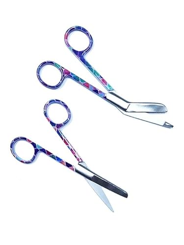 Krankenschwester Scheren Set MIT GRAVUR - Verbandschere Krankenschwester - Krankenschwester Zubehör - Krankenschwester Geschenk - Edelstahl Scharf - Abgerundete Spitze (Keramik) von Hospitrix
