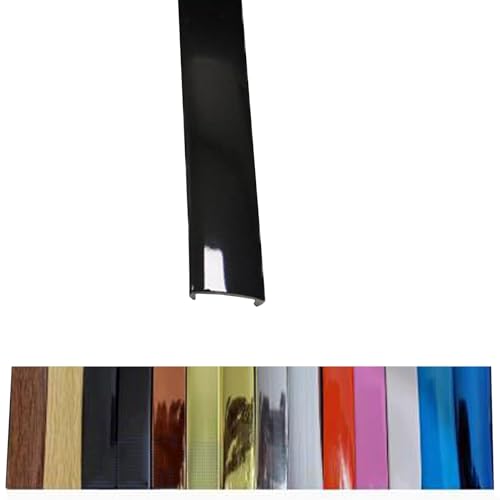 50m Kantenumleimer Selbstklebend Kantenschutz Umleimer Furnierklebeband Kein Aufbügeln, U-Form TPE Möbelkantenband, selbstsichernde Furnier-Randschiene (Color : Bright Black, Size : 12mm) von hothuimin
