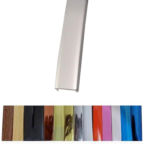 50m Kantenumleimer Selbstklebend Kantenschutz Umleimer Furnierklebeband Kein Aufbügeln, U-Form TPE Möbelkantenband, selbstsichernde Furnier-Randschiene (Color : Matte Silver, Size : 8.5mm) von hothuimin