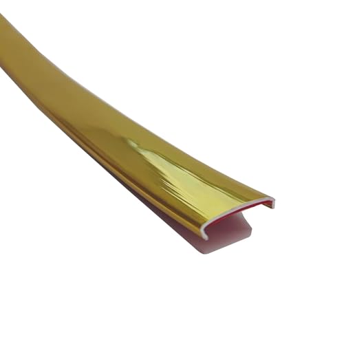 5m Kantenumleimer Selbstklebend Kantenschutz Umleimer Furnierklebeband Kein Aufbügeln, U-Form TPE Möbelkantenband, selbstsichernde Furnier-Randschiene(Bright gold,15mm) von hothuimin
