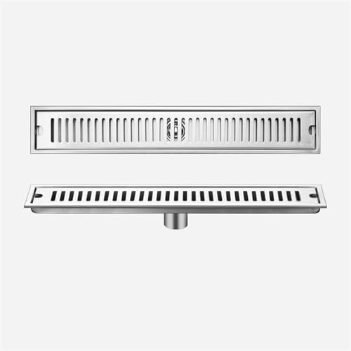 hothuimin Rechteckiges Duschbodenablauf Komplettset für Badezimmer Edelstahl Befliesbar Duschrinne extra flach Seitlicher Bodenablauf für Badezimmer (Size : 130cm) von hothuimin