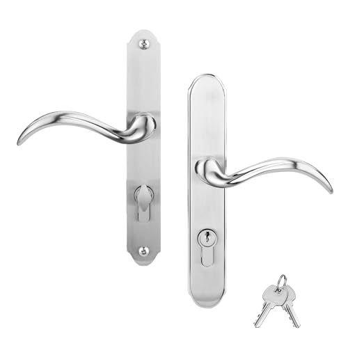 hotifytools Storm Türgriff Ersatz Kompatibel mit Pella, Storm Türgriff Set mit Schlüssel und Schließzylinder für Sturmtüren und Bildschirmtüren, Einsteckschloss nicht im Lieferumfang enthalten (Nickel von hotifytools