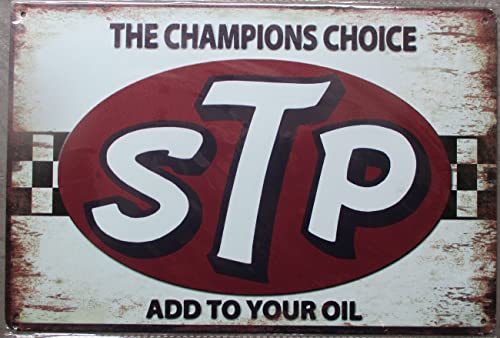 Hotrodspirit – Blechschild STP The Champions Choice, Add to Your Oil tole 30 x 20 cm Deko Garage Loft Diner von hotrodspirit