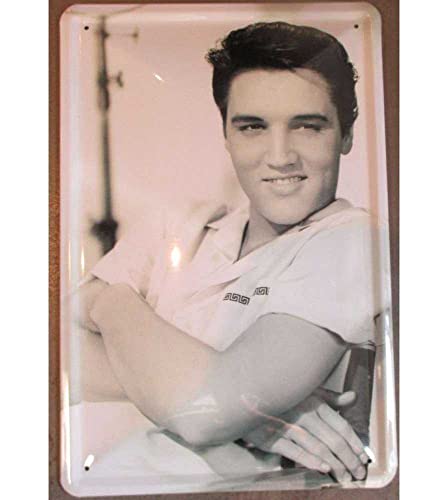 Hotrodspirit – Schild Elvis Presley Qui sourit King Rock Roll, gewölbt, 30 x 20 cm von hotrodspirit