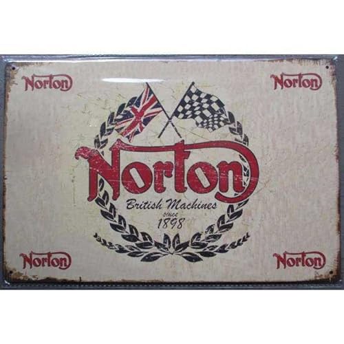 Hotrodspirit – Schild Norton Motorrad alte Englische Bar Diner Loft Garage Tole Pub von hotrodspirit