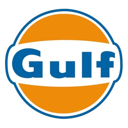 Kleiner Aufkleber Gulf mit Ohren, Orange, Weiß, Antik-Stil, 10 cm, selbstklebend, 50er-Jahre-Look Rock Roll Kleiner Aufkleber Gulf mit Ohren, Orange, Weiß, Antik-Stil, 10 cm, selbstklebend, 50er-Jahre-Look Rock Roll von hotrodspirit