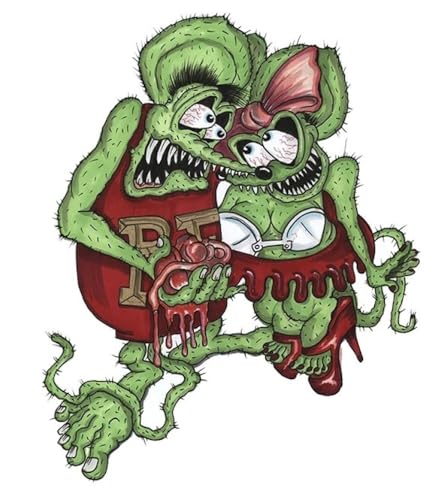 hotrodspirit - Aufkleber Rat Fink für Paar und Verliebte, selbstklebend, Kustom Kultur, 13 x 10 cm hotrodspirit - Aufkleber Rat Fink für Paar und Verliebte, selbstklebend, Kustom Kultur, 13 x 10 cm von hotrodspirit