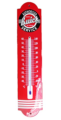 hotrodspirit - Buick Service-Thermometer, Emaille, 30 cm, Dekoration für Garage, emailliert, Rot hotrodspirit - Buick Service-Thermometer, Emaille, 30 cm, Dekoration für Garage, emailliert, Rot von hotrodspirit