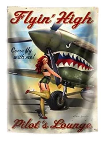 hotrodspirit - Flagge Flying High Pin Up Bomber 150 x 90 cm aus Nylon hotrodspirit - Flagge Flying High Pin Up Bomber 150 x 90 cm aus Nylon von hotrodspirit