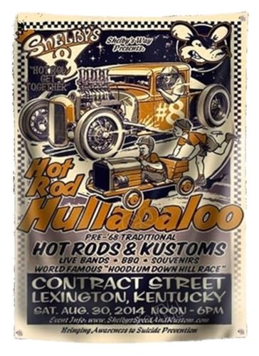 hotrodspirit - Flagge Hot Rod vergoldet und Seifenbox Hullaballo 150 x 90 cm aus Nylon hotrodspirit - Flagge Hot Rod vergoldet und Seifenbox Hullaballo 150 x 90 cm aus Nylon von hotrodspirit