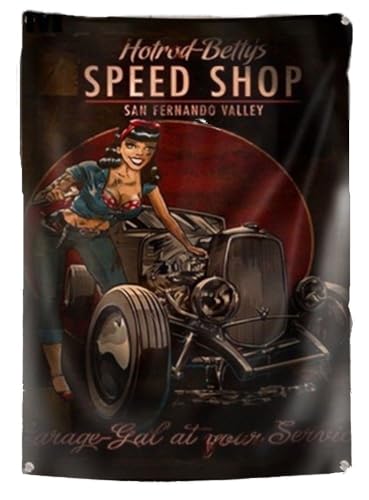 hotrodspirit - Hot Rod Bettys Speed Shop Pin Up Flagge 150 x 90 cm aus Nylon hotrodspirit - Hot Rod Bettys Speed Shop Pin Up Flagge 150 x 90 cm aus Nylon von hotrodspirit