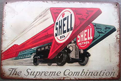 hotrodspirit - Schild Shell Supreme Kombination Auto 30 x 20 cm Plakat Metall hotrodspirit - Schild Shell Supreme Kombination Auto 30 x 20 cm Plakat Metall von hotrodspirit