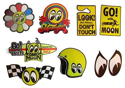 hotrodspirit - Set mit 8 kleinen Aufklebern Moon Eyes Helm, Schachbrettmuster, selbstklebend, für Auto und Motorrad hotrodspirit - Set mit 8 kleinen Aufklebern Moon Eyes Helm, Schachbrettmuster, selbstklebend, für Auto und Motorrad von hotrodspirit