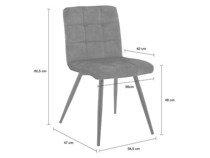 LC Home 4er Set Esszimmerstuhl »Barnet« Samt blau 47x58,5x82,5cm von house-attack