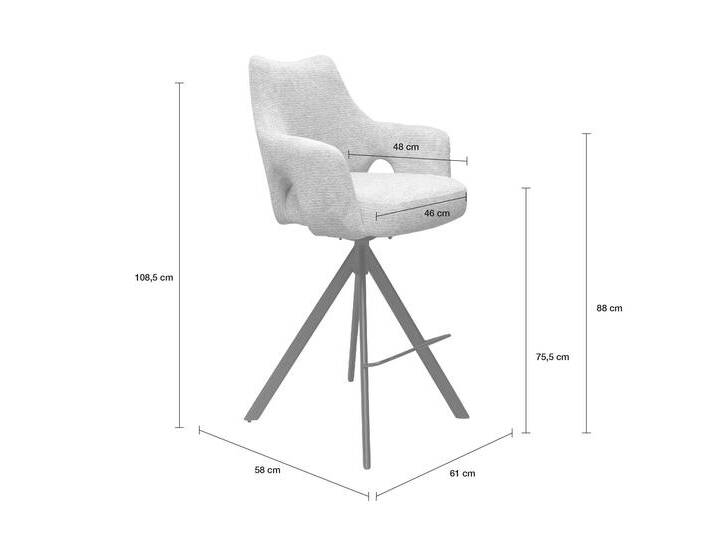LC Home Barstuhl »Livrono« Webstoff Creme Barhocker mit Lehne von house-attack